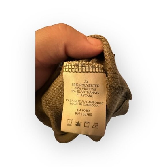 Women’s 2X Reitmans Khaki Half Button Tank Top 18 20 2XL XXL - Picture 7 of 7